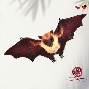Crochet Pattern – Malayan Big Flying Fox | Realistic Amigurumi Bat | PDF Tutorial.