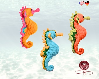 Crochet pattern. Amigurumi Seahose. DIY crochet tutorial PDF.