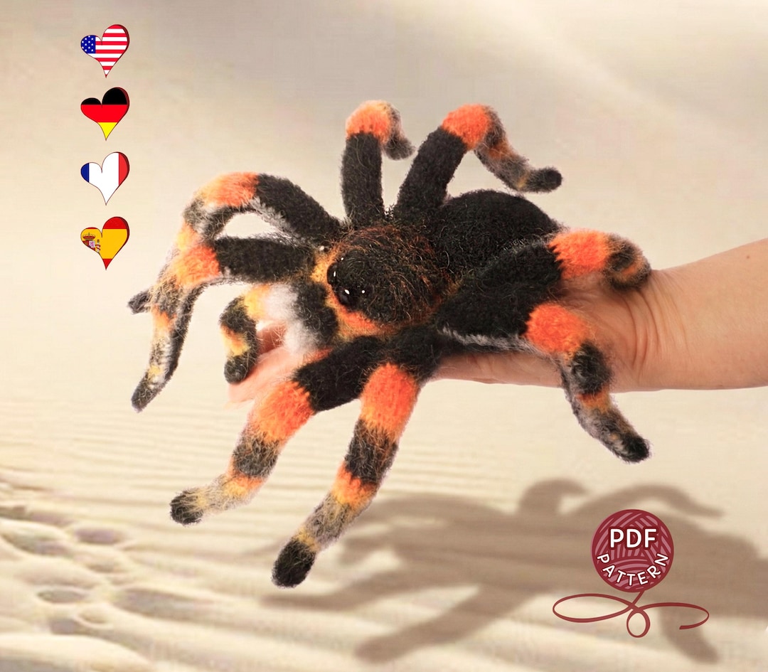 Amigurumi Mexican Redknee Tarantula. Crochet Imitation of a Real