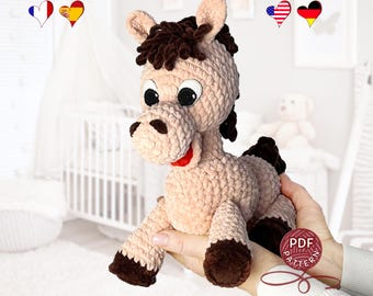 Cavallo Amigurumi. Modello all'uncinetto. Tutorial all'uncinetto in PDF.
