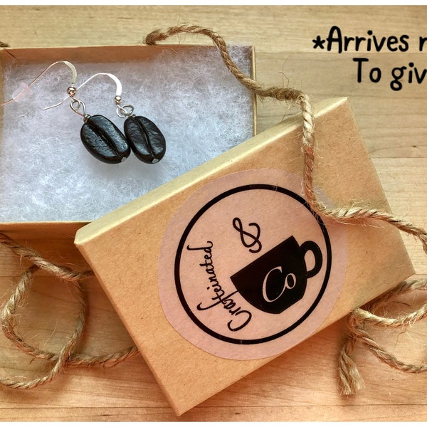 Coffee Lover Earrings, Coffee Bean Earrings, Gift for Mom, Barista Earrings, Minimalist Earrings, Sterling Silver Hypoallergenic Earrings