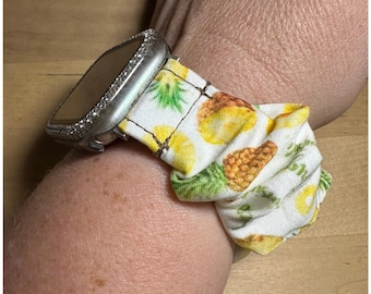 Pineapple Organic Cotton Scrunchie Apple Watch Band | Garmin