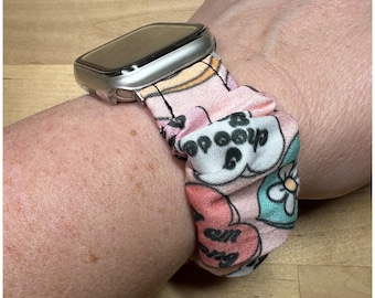 Conversation Hearts Organic CottonApple, Garmin, All Spring Pin scrunchie Replacement Watch Band or Hair Scrunchie