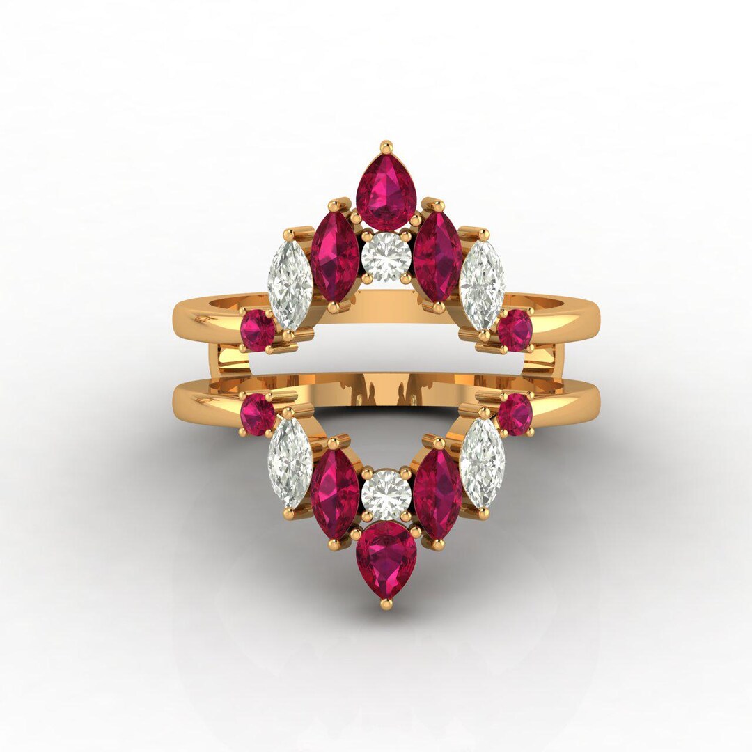 Dainty Double Curved Ruby Stacking Ring Ruby Birthstone, Unisex ...