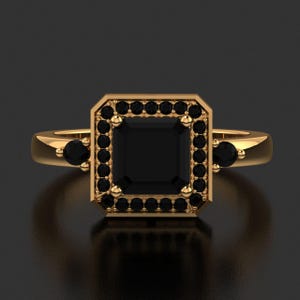Schwarz Onyx Ring Statement Ring Schutzring Verlobungsring Jahrestag Versprechen Ring Braut Ehering Geschenk für sie Geburtstag