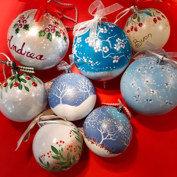 Palline Di Natale Personalizzate Dipinte A Mano