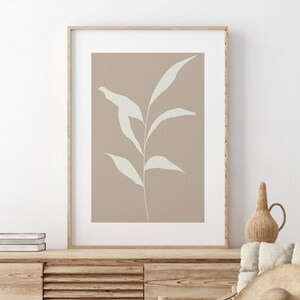 Neutral Botanical Print, PRINTABLE Wall Art, Minimalist Beige Botanical Print, Modern Boho Leaf Print, Neutral Wall Art, DIGITAL DOWNLOAD