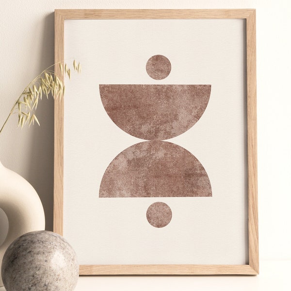 Circle Print Art | Abstract Geometric Art | Mid Century Modern INSTANT DOWNLOAD | Half Circle| Scandinavian PRINTABLE Wall Art