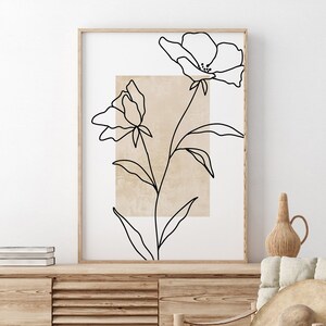 Neutral Print, PRINTABLE Wall Art, Line Art Print, Boho Print, Minimalist Print, Leaf Print, Boho Poster Download, Abstract DIGITAL DOWNLOAD