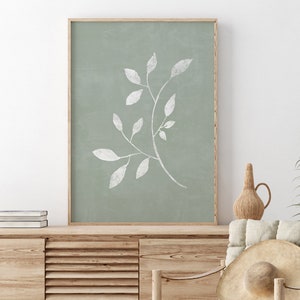 Sage Green Decor, PRINTABLE Wall Art, Botanical Print, Abstract Leaf ...