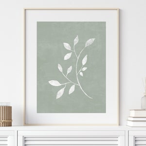 Sage Green Decor, PRINTABLE Wall Art, Botanical Print, Abstract Leaf Print, Boho Decor, Modern Art, Minimalist Print, DIGITAL DOWNLOAD