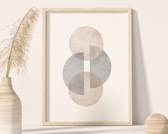Black and White Geometric Printable Wall Art Digital Print Neutral Wall ...