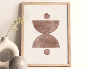 Circle Print Art | Abstract Geometric Art | Mid Century Modern INSTANT DOWNLOAD | Half Circle| Scandinavian PRINTABLE Wall Art