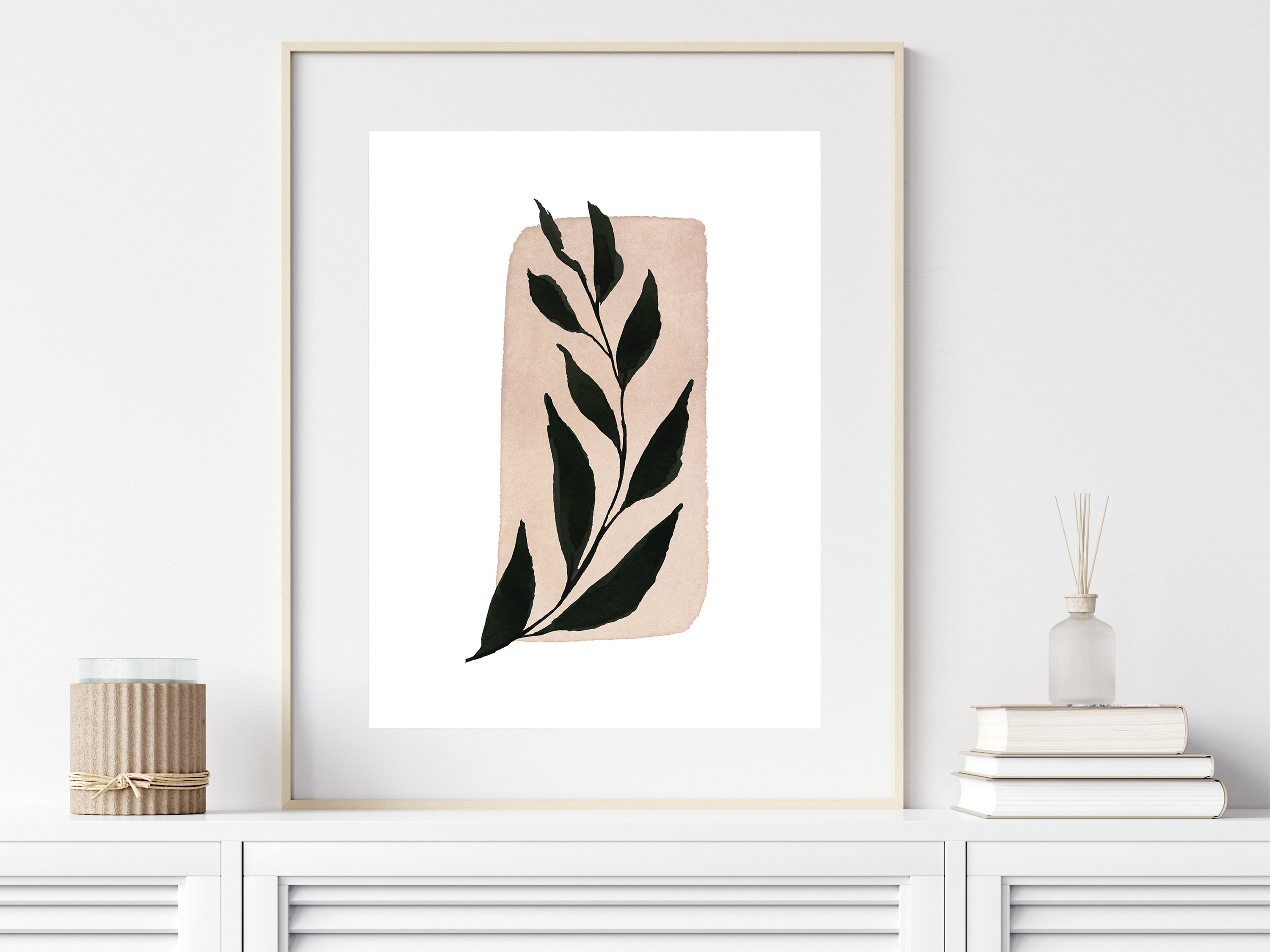 Abstract Botanical PRINTABLE Wall Art, Minimalist Neutral Wall Print ...