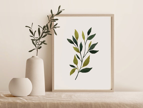 Botanical Printable Wall Art Digital Print Neutral Wall Art Contemporary Watercolor Art Print Minimalist Print Modern Art | DIGITAL DOWNLOAD