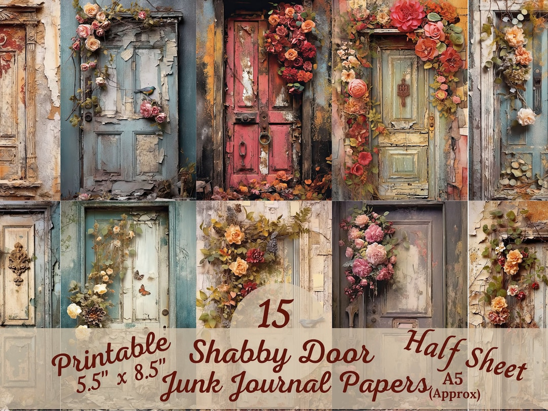Junk Journal Paper Shabby Chic Antique Door Weathered Wood Ephemera ...