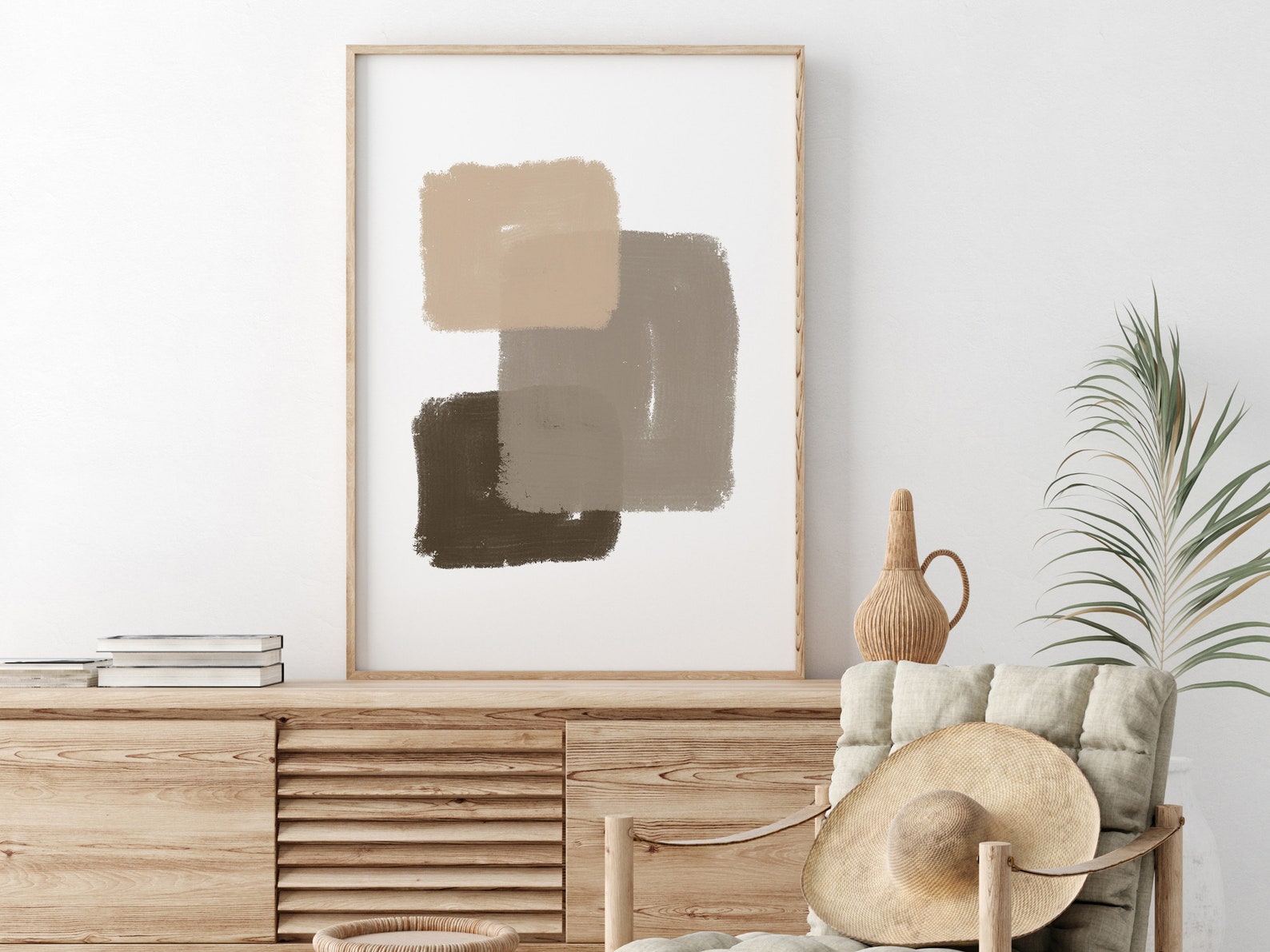 Paint Stroke Wall Art Beige Abstract Art Neutral Wall Art Etsy