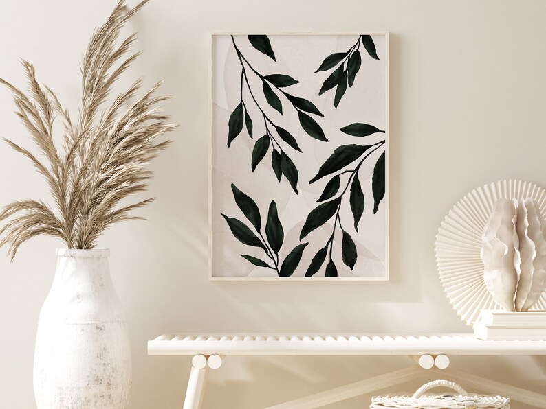 Abstract Botanical PRINTABLE Wall Art, Neutral Minimalist Print, Modern ...