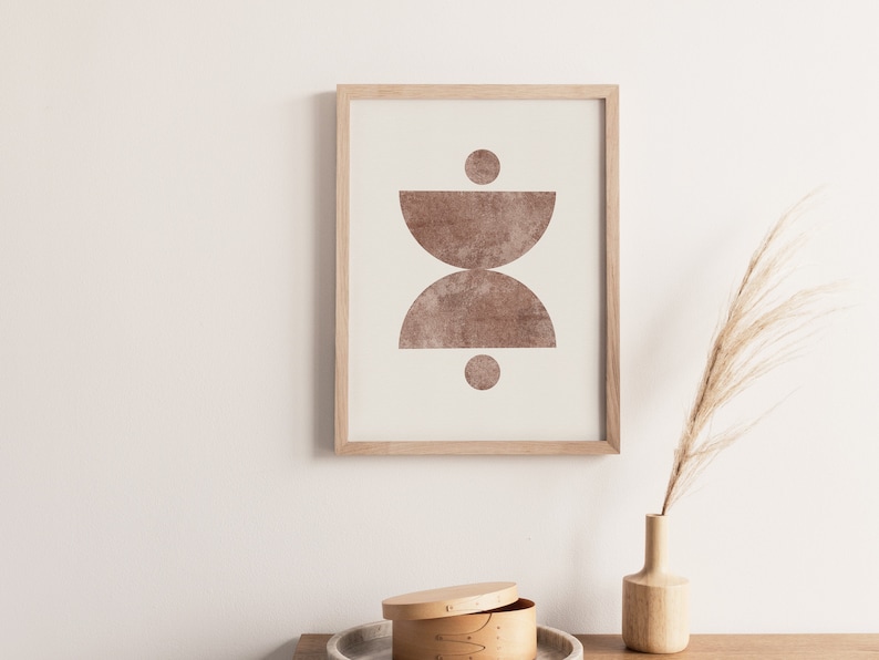 Circle Print Art | Abstract Geometric Art | Mid Century Modern INSTANT ...