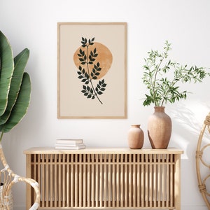 Mid Century Modern Botanical PRINTABLE Wall Art, Abstract Botanical ...