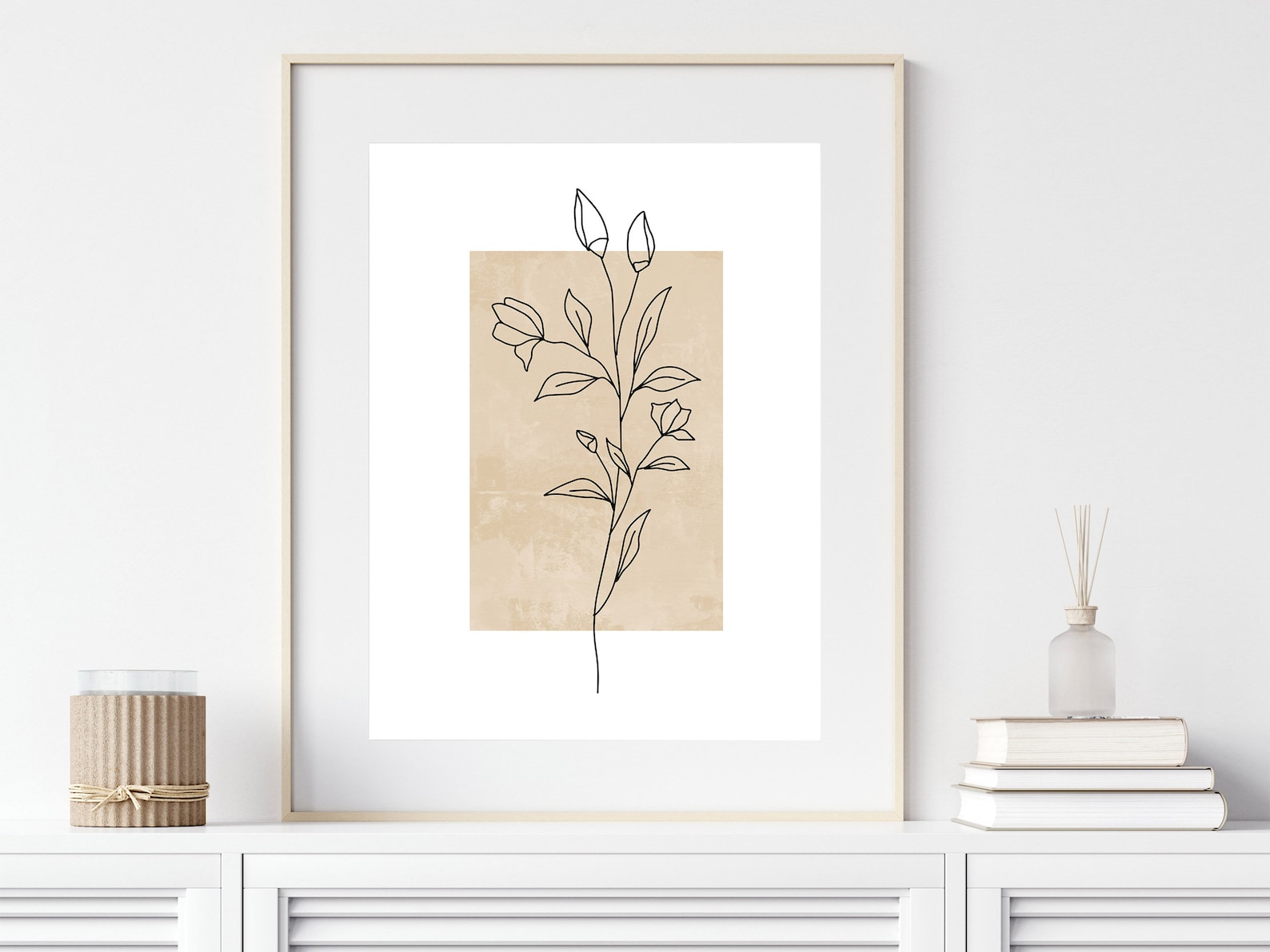 Minimalist Botanical PRINTABLE Wall Art Digital Print Neutral Wall Art ...