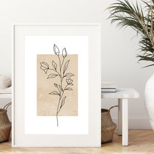 Minimalist Botanical PRINTABLE Wall Art Digital Print Neutral Wall Art ...