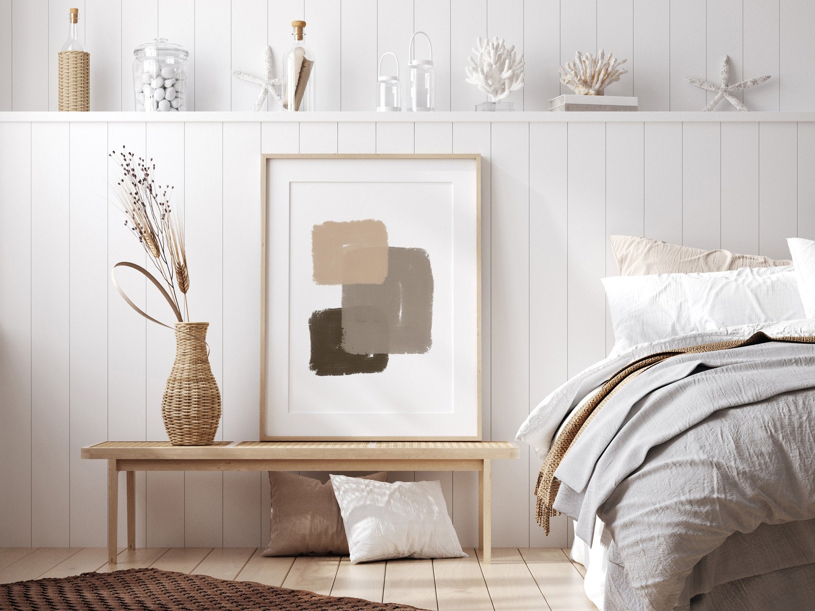 Paint Stroke Wall Art, Beige Abstract Art, Neutral Wall Art, Minimalist