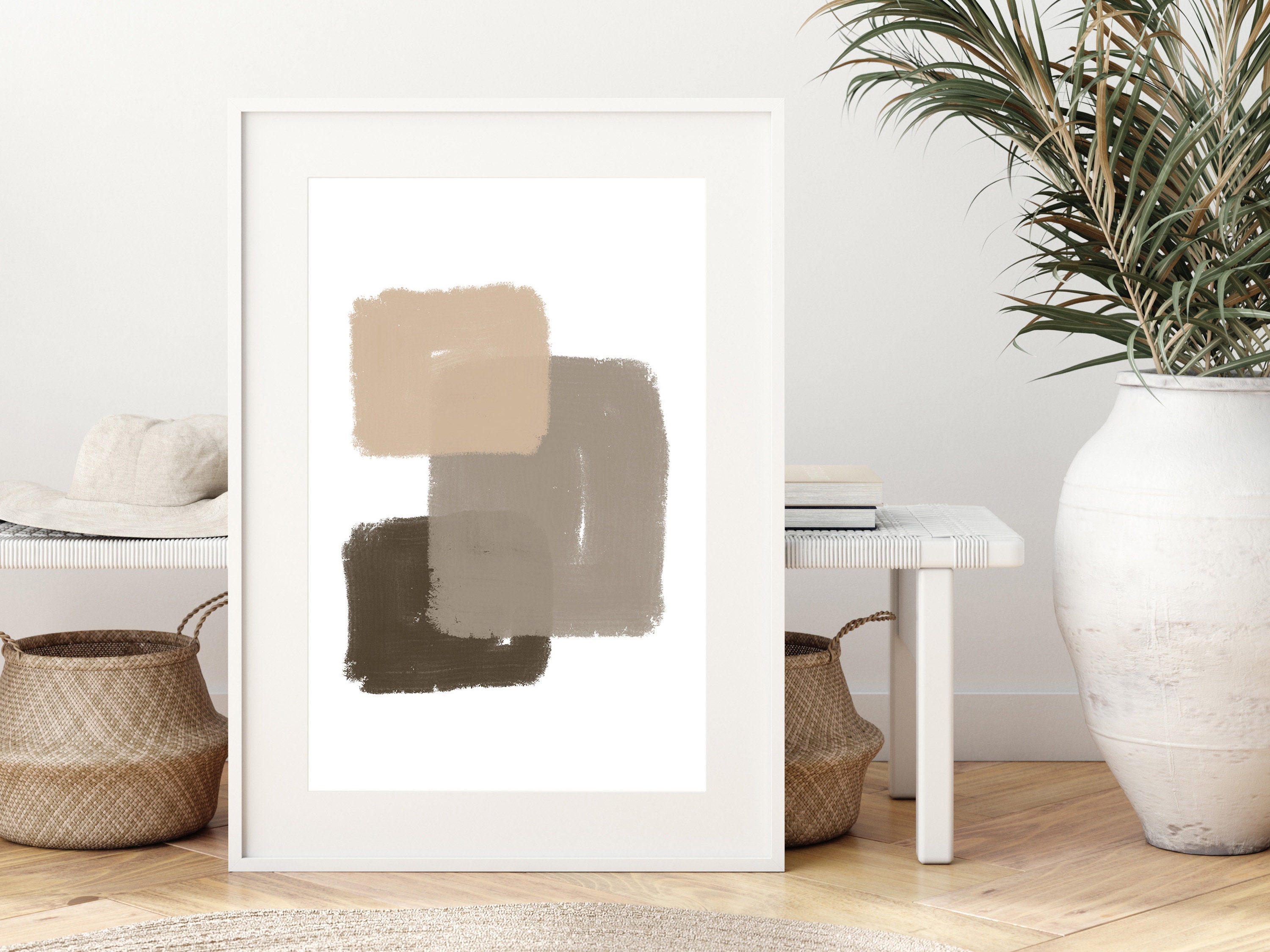 Paint Stroke Wall Art Beige Abstract Art Neutral Wall Art Etsy