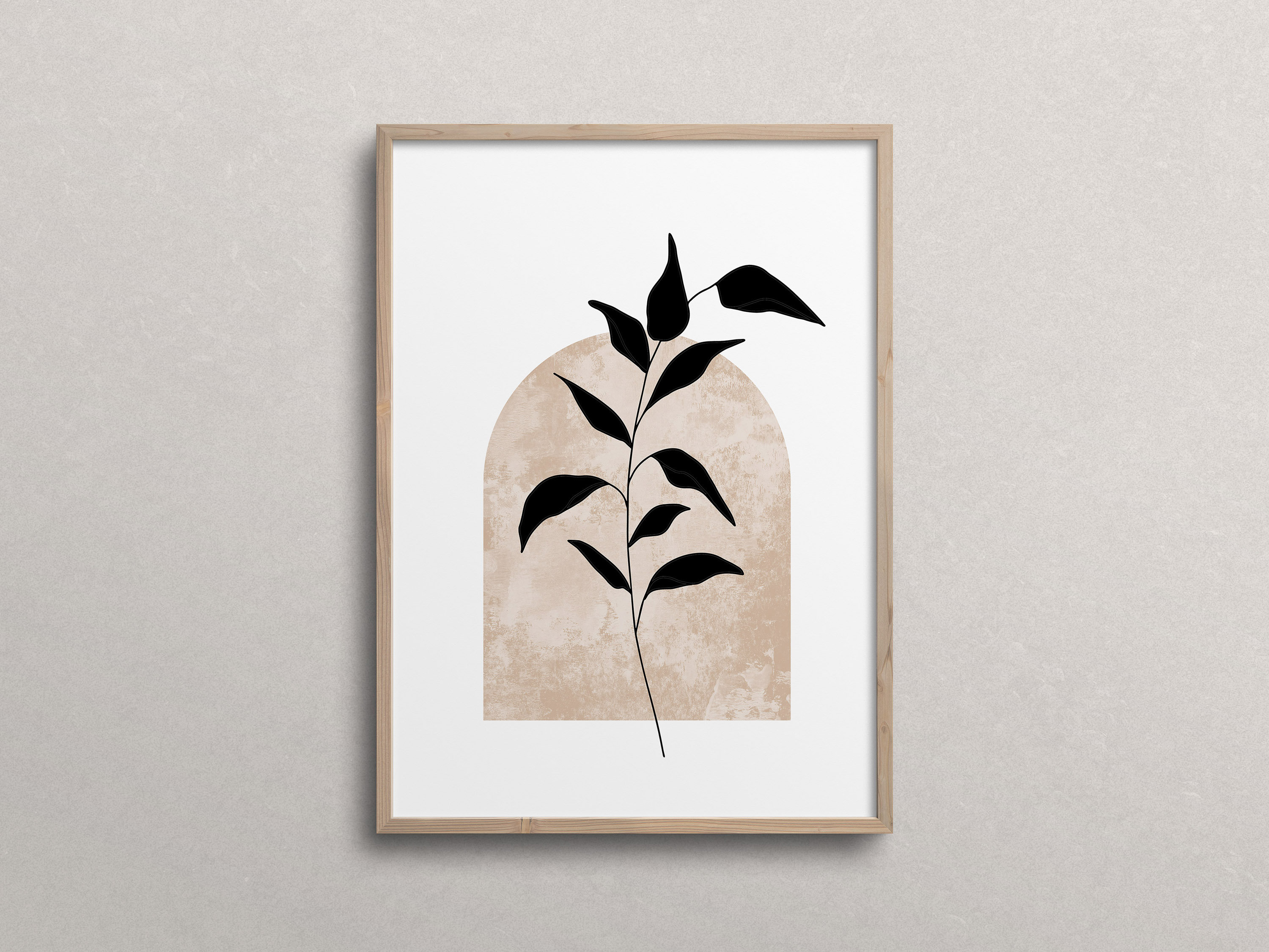 Minimalist Botanical PRINTABLE Wall Art Digital Print Neutral - Etsy