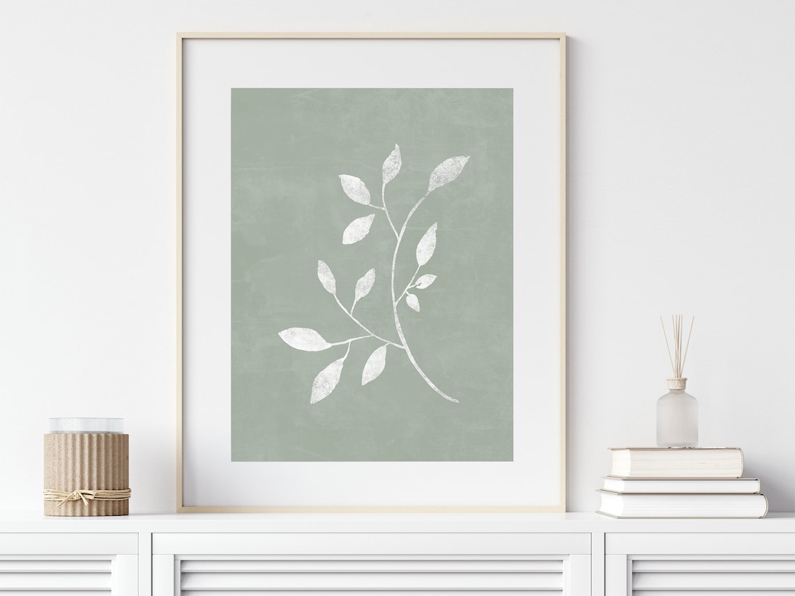 Sage Green Decor PRINTABLE Wall Art Botanical Print | Etsy
