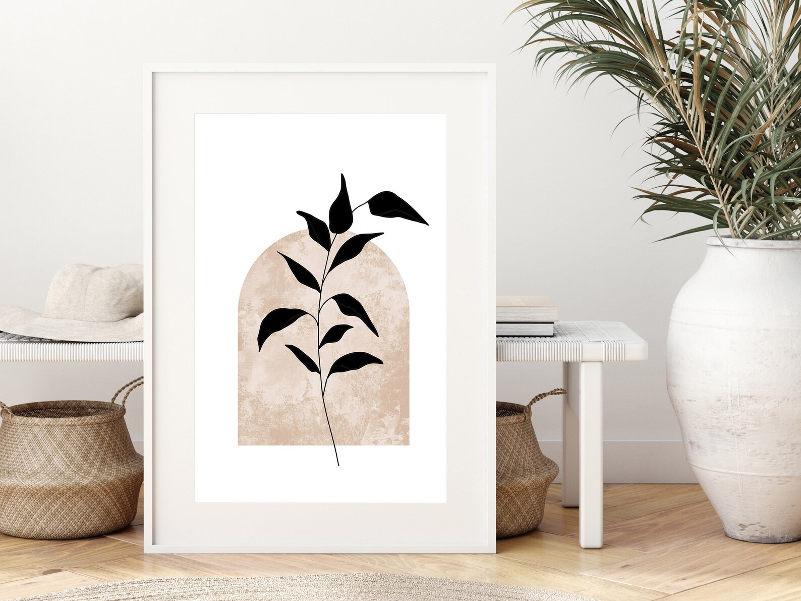 Minimalist Botanical PRINTABLE Wall Art Digital Print Neutral - Etsy