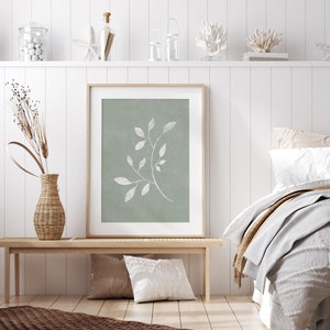 Sage Green Decor, PRINTABLE Wall Art, Botanical Print, Abstract Leaf ...