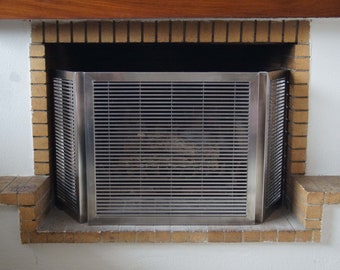 Panel Fireplace Screen Adjustable Stainless Steel