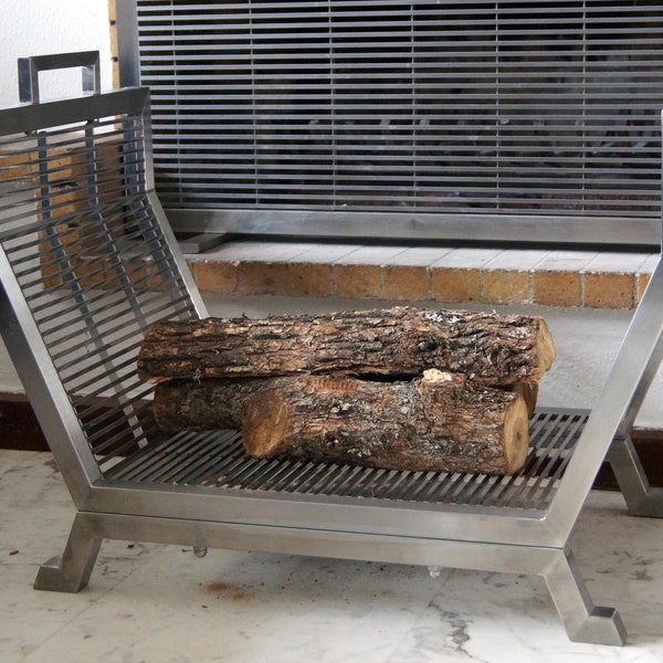 Rack di legna da ardere per interni in acciaio inossidabile da 25 pollici