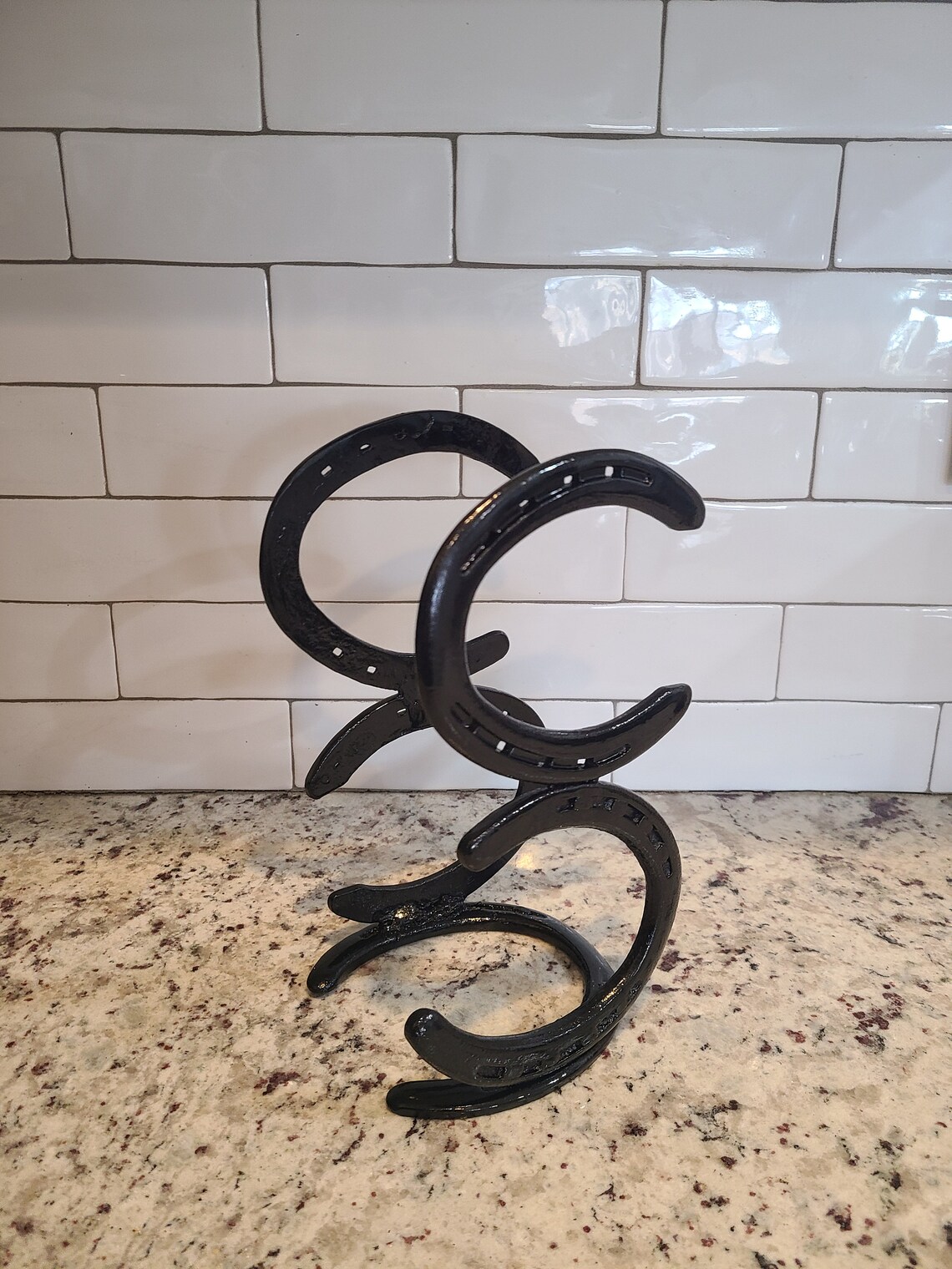 2 Bottle Horseshoe Wine Rack Etsy