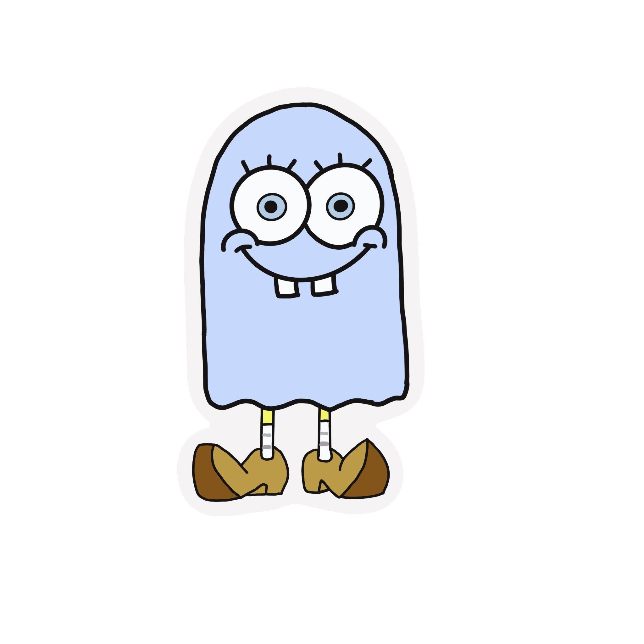 Espeluznante fantasma bob esponja impermeable pegatina Etsy