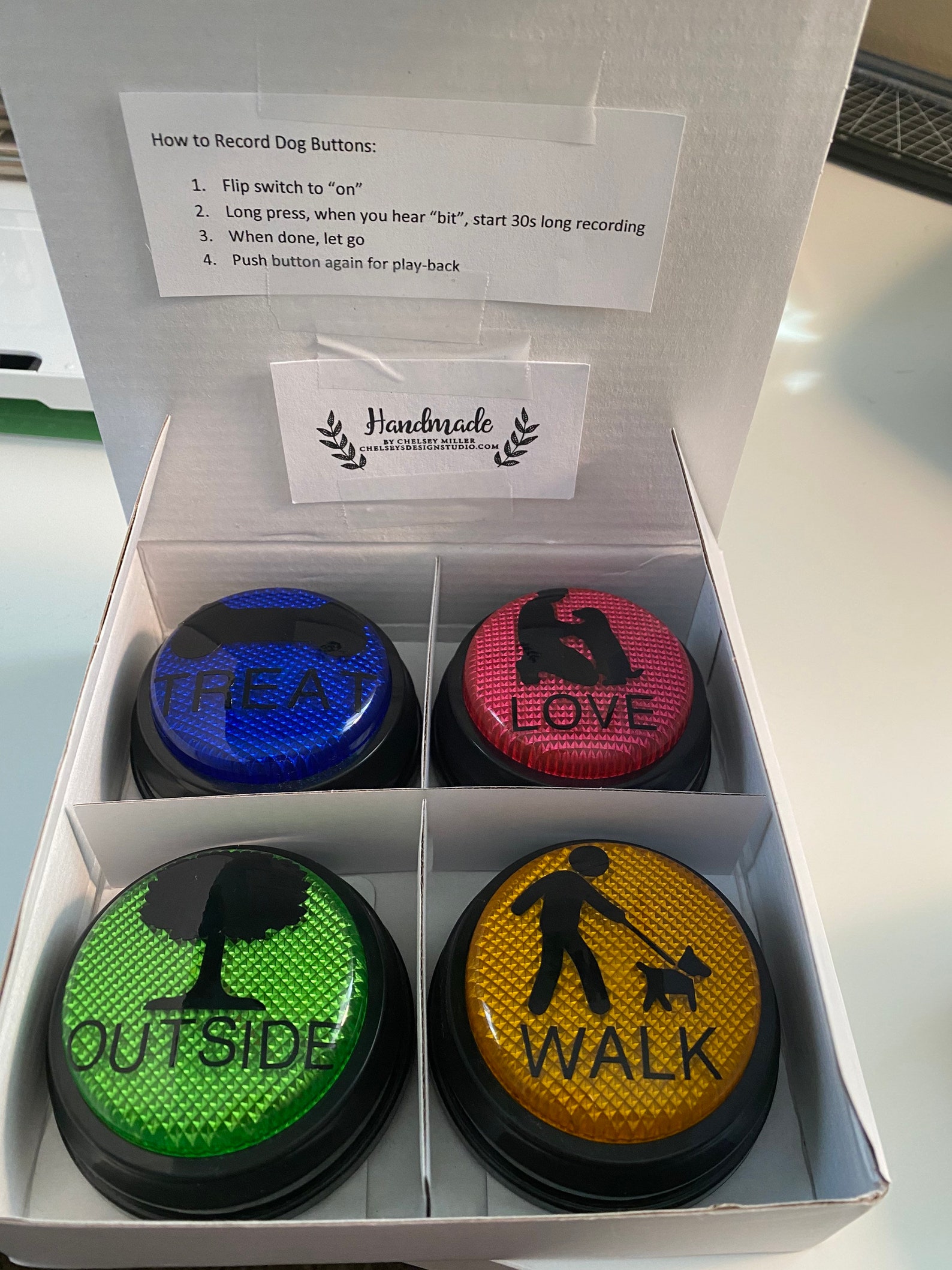 Dog Training Buttons Recordable With LED Function decals Etsy