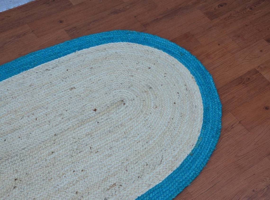 4x6 5x8 12x16 Ft. Natural Jute Oval Rug Custom Size Rug Etsy