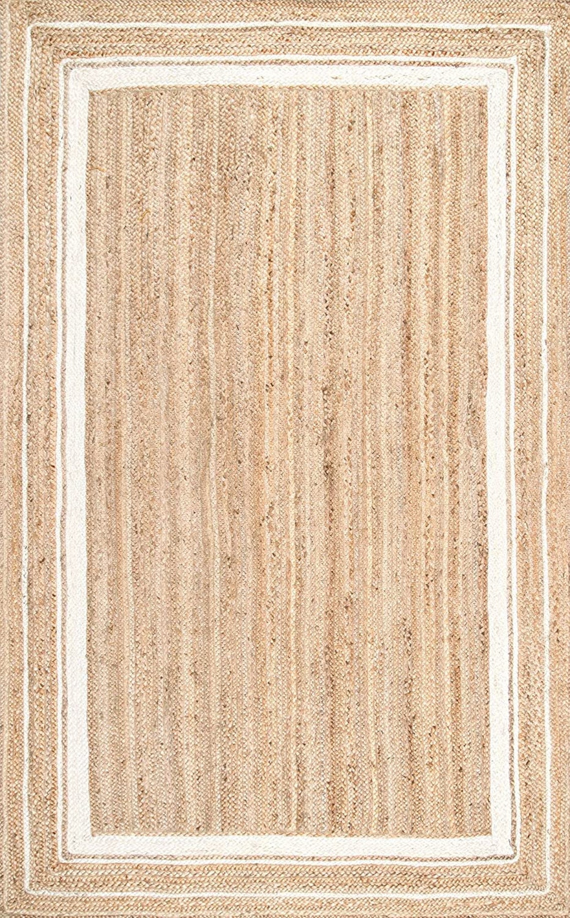 2x3 5x8 10x14 Ft. Rectangle Jute Rug Large Area Rug White Etsy