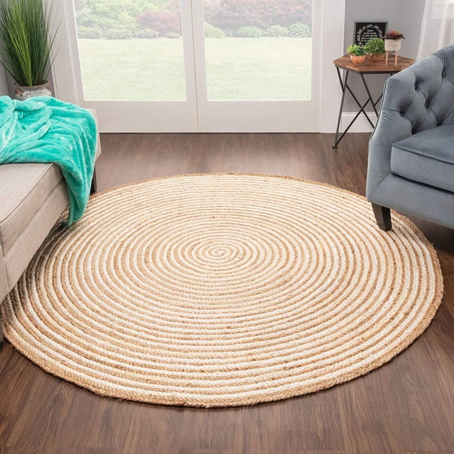 Indian Hand Woven Round Rug Round Yoga Meditation Mat Bohemian Etsy