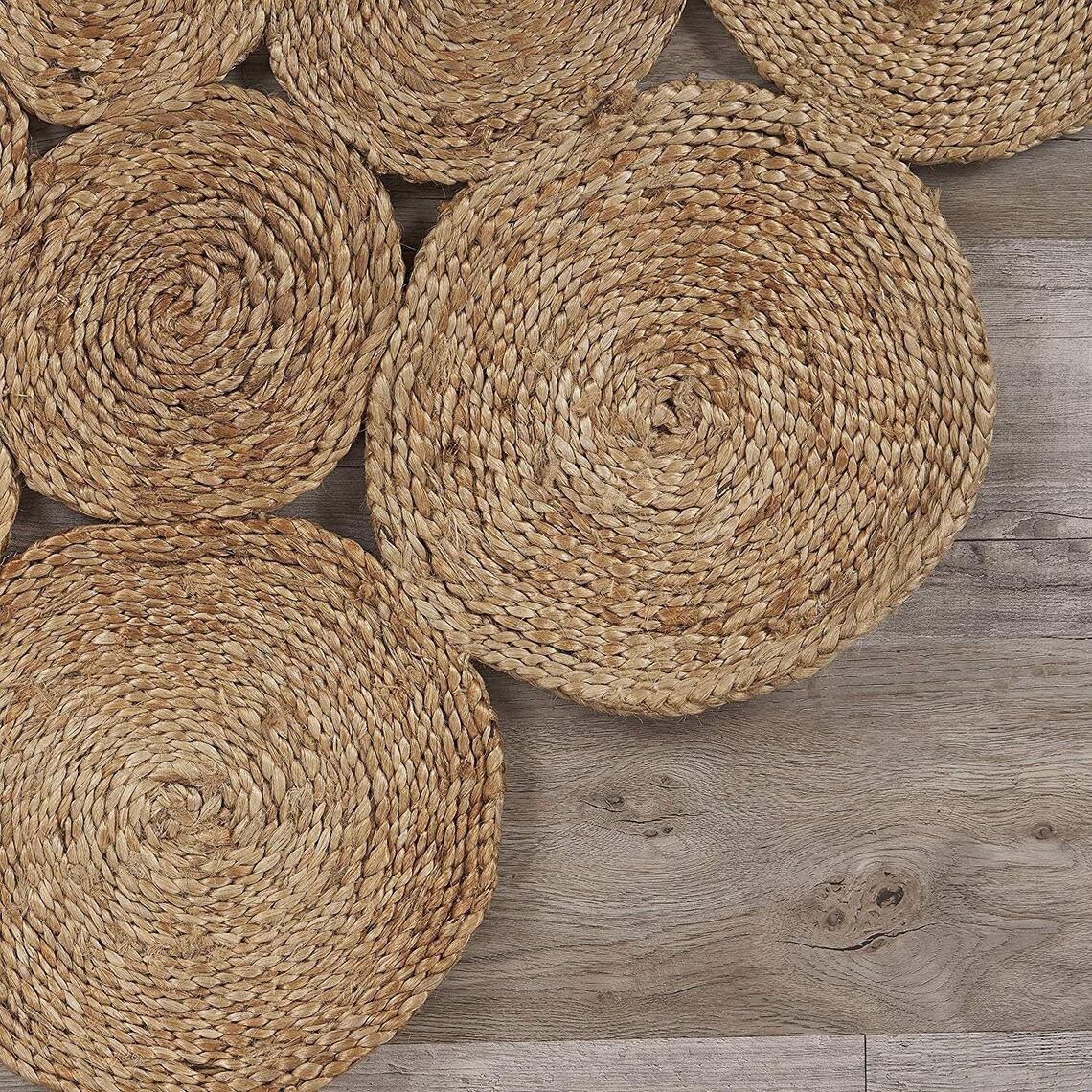 8x8 10x10 12x12 Ft.Round Jute Rope Rug Rustic Decor Turkish Etsy