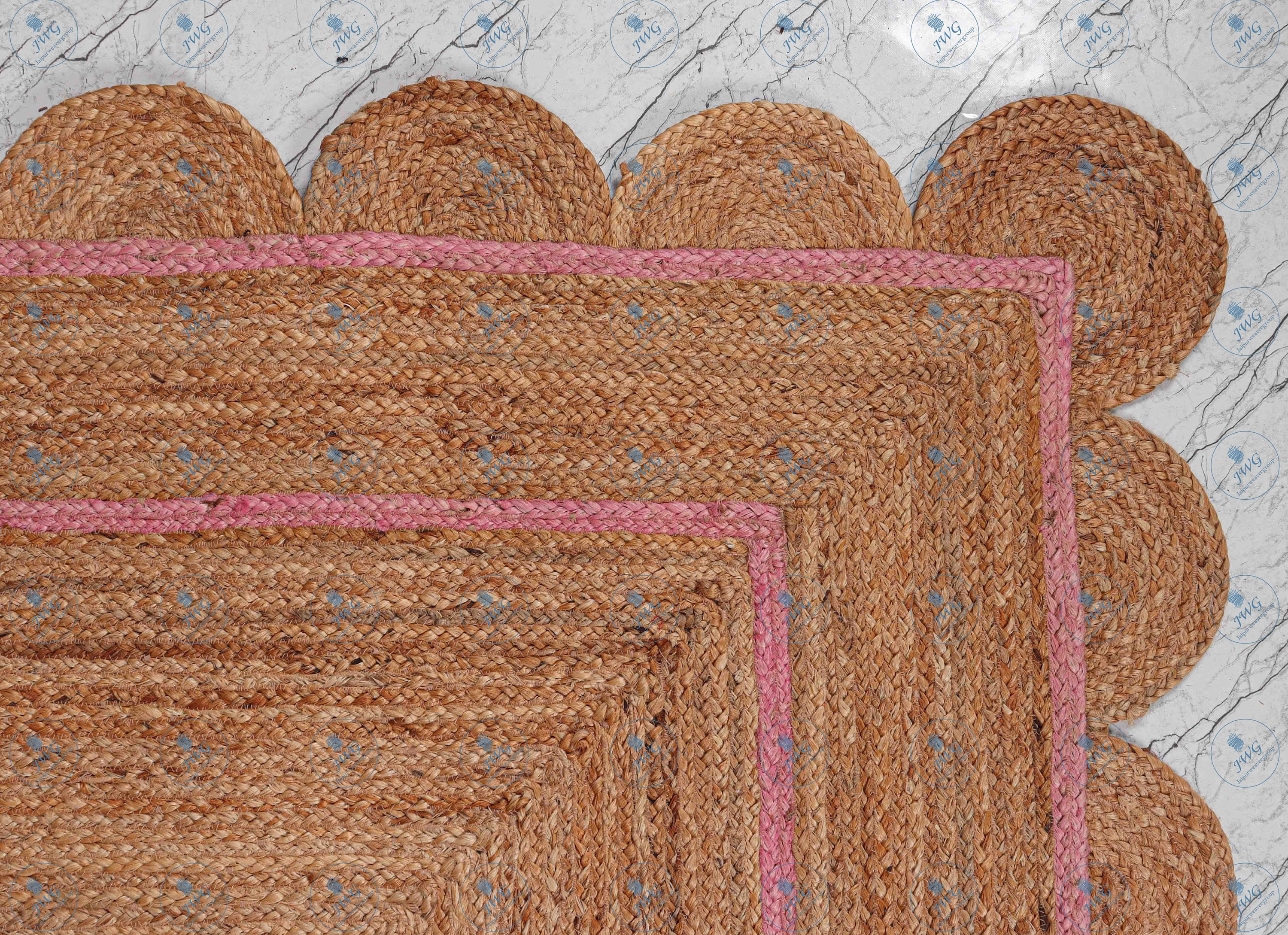 8x10 Braided Scalloped Jute Rug Scallop Rug Boho Rug Etsy