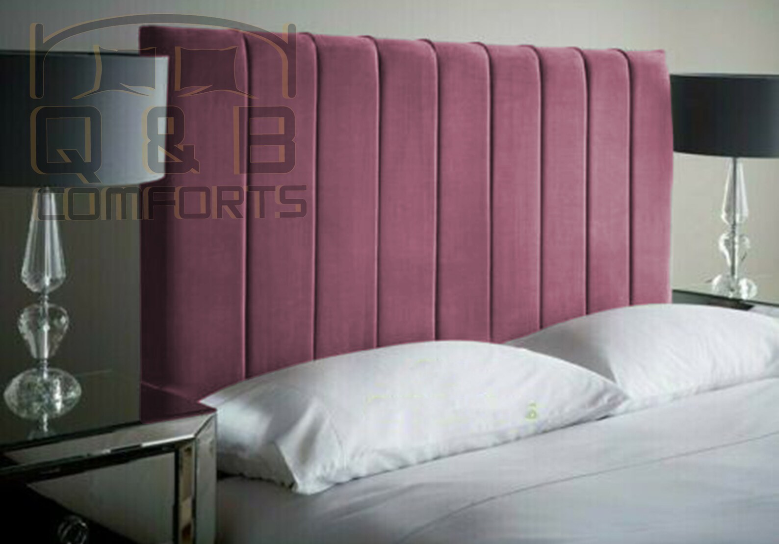 Plush velvet 9panel headboard 30 3ft 4ft 4ft6 5ft Etsy