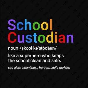 Schoolbewaarder definitie Svg Png, terug naar school grappige schoolbewaarder waardering cadeau digitale download sublimatie PNG en SVG Cricut