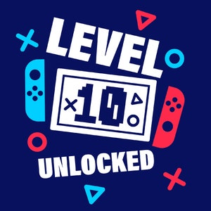 Level 10 freigeschaltet SVG, 10. Geburtstag Junge Mädchen Kind, 10 Jahre alt Gamer Geburtstag Geschenk Idee digitaler Download DTG Sublimation Cricut SVG & PNG