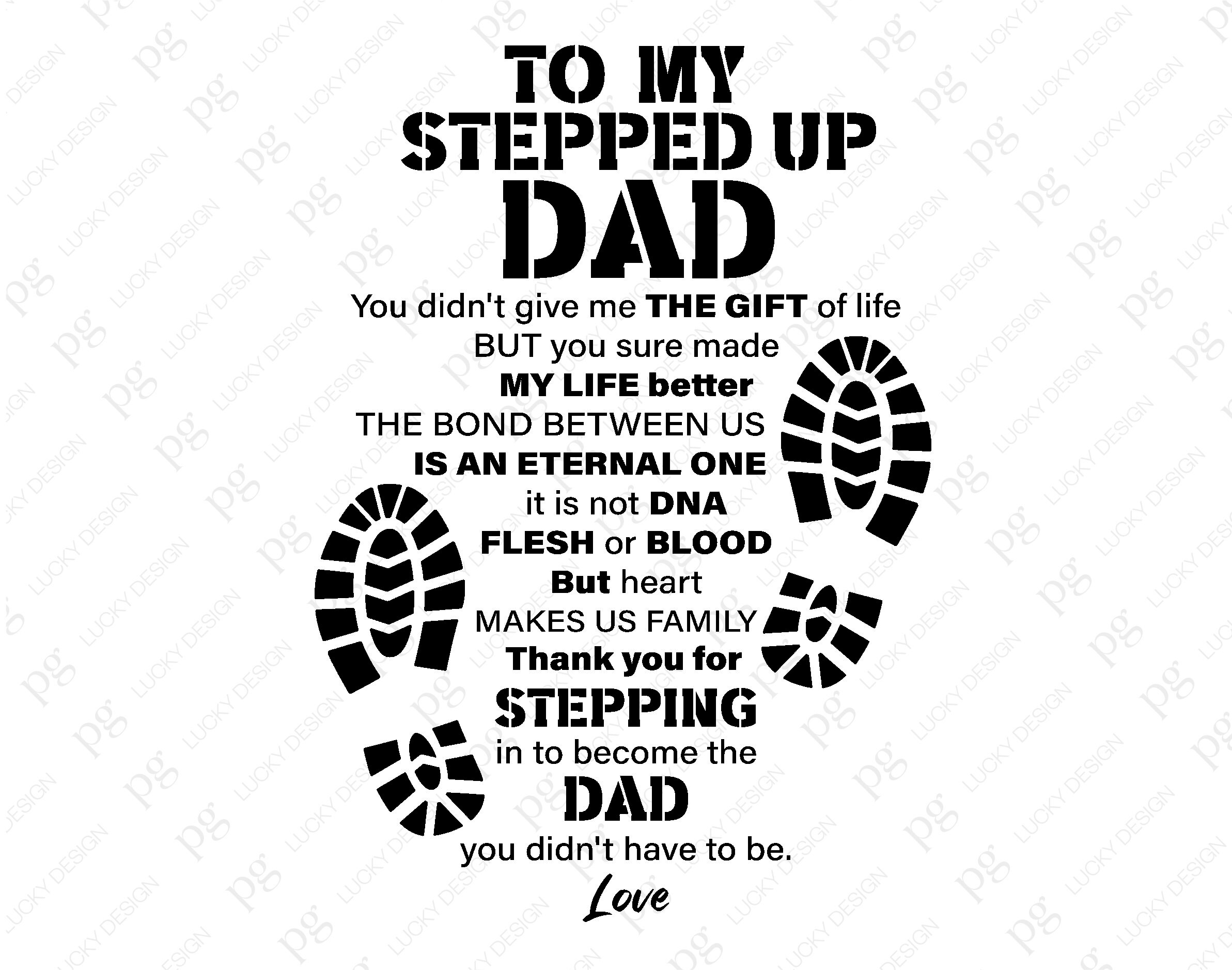 To My Stepped up Dad Svg Thanks You for Stepping Dad - Bonus Dad - Step ...
