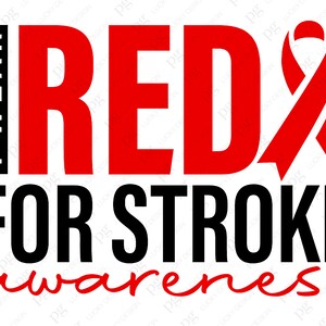 I Wear Red Svg Png, Stroke Awareness Svg, Red Awareness Svg, Stroke Svg ...