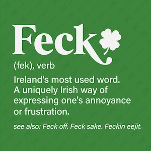 Definición de Feck Svg Png, Día de San Patricio Svg, Día de San Patricio Svg, Humor adulto Shamrock Svg, Descarga digital Sublimación PNG, SVG Cricut