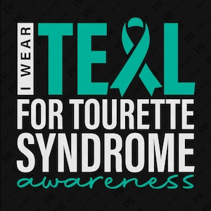 Ik draag Teal op dinsdag Svg Png, Tourette Syndrome Awareness Svg, Tourette Awareness Svg, Digitale Download DTF Sublimatie PNG & SVG Cricut