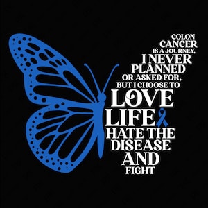 Il cancro al colon è un viaggio in formato Svg Png, consapevolezza del cancro al colon in formato Svg, idea regalo sopravvissuto al cancro, download digitale DTF sublimazione PNG e SVG Cricut